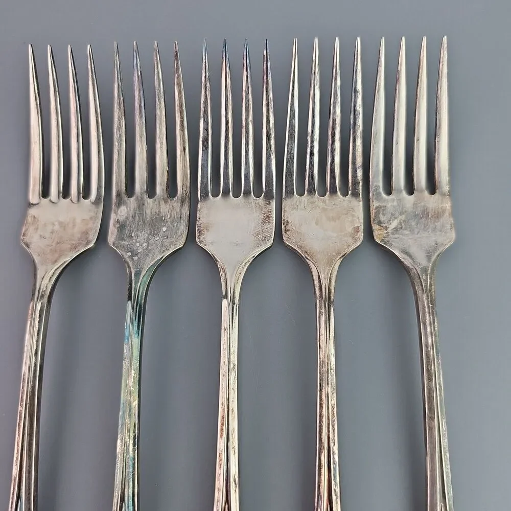 Vintage Wm. A. Rogers Oneida Ltd Forks 1957 Chatelaine Flatware 5 Pc.